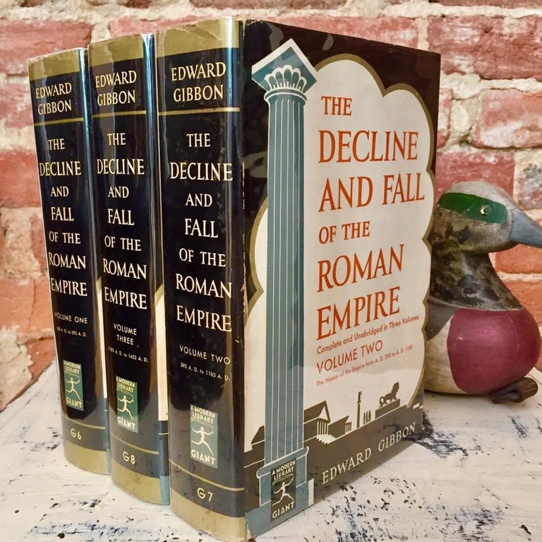 Item #10497 The Decline and Fall of the Roman Empire, Complete and Unabridged in Three Volumes (3 Volume Modern Library Giant Set: G6 G7 G8). Edward Gibbon.