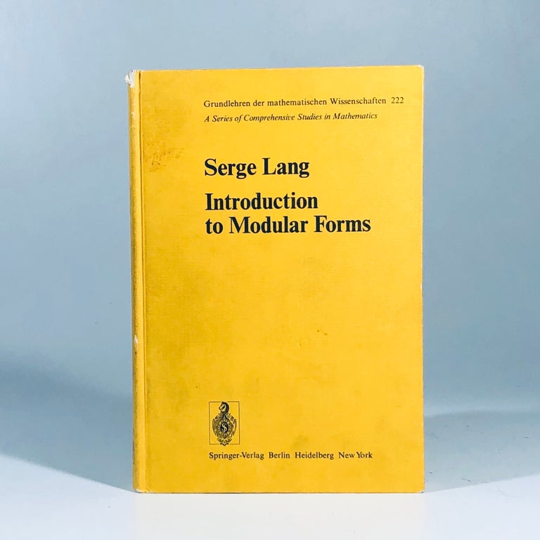 Item #12068 Introduction to Modular Forms (Grundlehren der mathematischen Wissenschaften). Serge Lang.