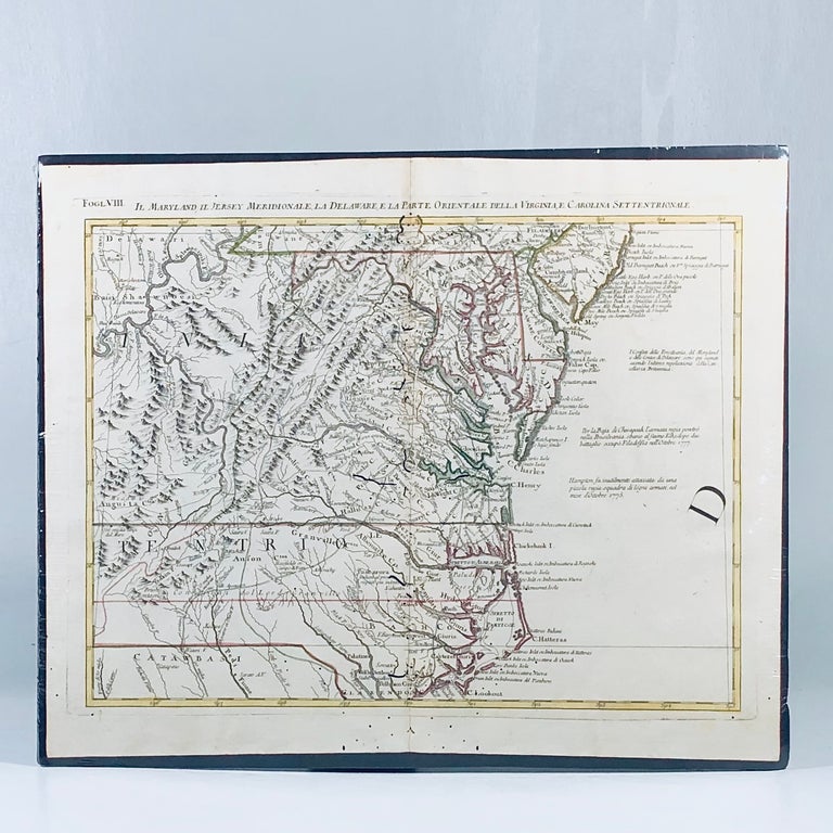 Item #12124 1779 Revolutionary War Map of Maryland, Virginia & Delaware. Antonio Zatta.