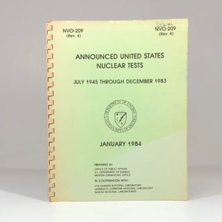 Item #12657 Announced United States Nuclear Tests