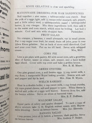 Elizabethtown Recipe Book: A Collection of Thoroughly Tested Recipes Compiled and Published by a Sunday School Auxiliary of the Reformed Church, Elizabethtown, Pa.