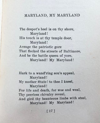 Maryland, my Maryland and Other Poems