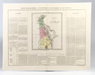 Item #13300 Hand-Colored 1825 French Map of Delaware, with Slave and Free Black Census. Fielding...