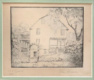 "Old House" SIGNED 1937 Etching WORKS PROGRESS ADMIN (WPA) Artist Remick Neeson