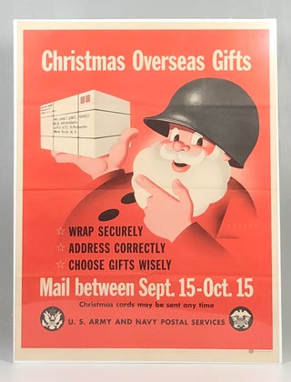 Item #13439 Original WWII 1945 War Bond Poster SANTA CLAUS in SOLDIERS HELMET for Army Navy Postal