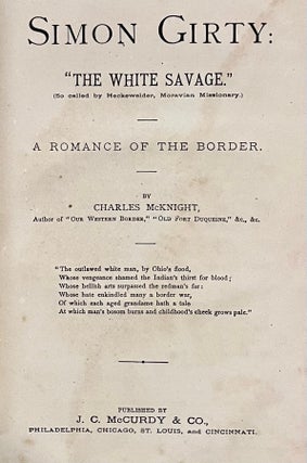 Simon Girty : "The white savage"; A romance of the border.