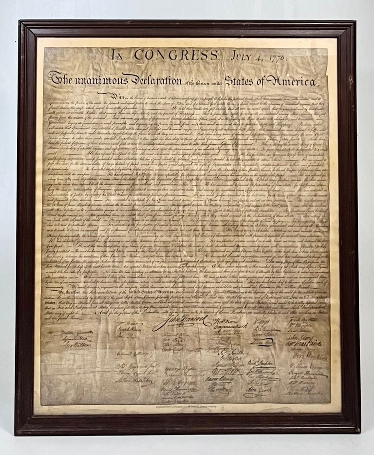Item #14791 The Declaration of Independence (Original 1942 Theodore Ohman Lithograph). Thomas Jefferson.