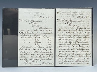 1881 Manuscript Letter Talbot County, MD Gentleman farmer Samuel A. Harrison Executing the Sale of Baltimore City Bonds