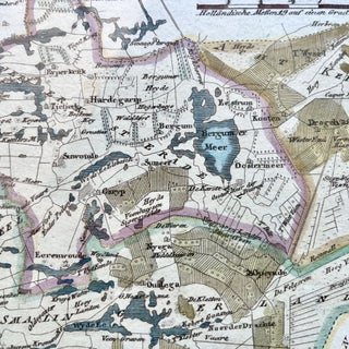 1791 Hand-colored map of The Province of Oostergo (Eastergoa), the Netherlands.
