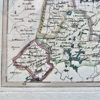 1791 Hand-colored map of The Province of Oostergo (Eastergoa), the Netherlands.