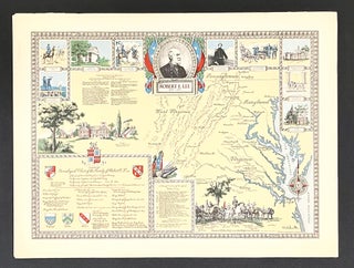 Item #15130 Rare 1949 CIVIL WAR Robert E. Lee Memorial Pictorial Map of Maryland & Virginia. Karl...
