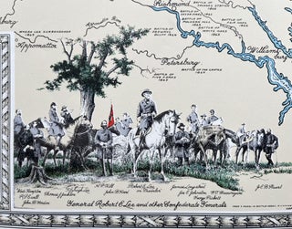 Rare 1949 CIVIL WAR Robert E. Lee Memorial Pictorial Map of Maryland & Virginia