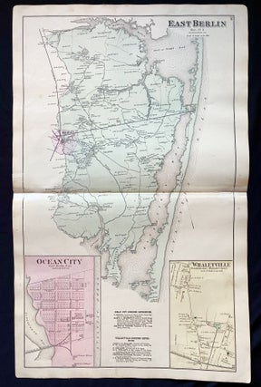 Item #15154 Original 1877 Hand-Colored Street Map of Ocean City, Maryland & Worcester County