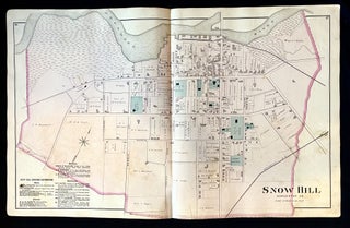 Item #15155 Original 1877 Hand-Colored Street Map of Snow Hill, Maryland (Worcester County