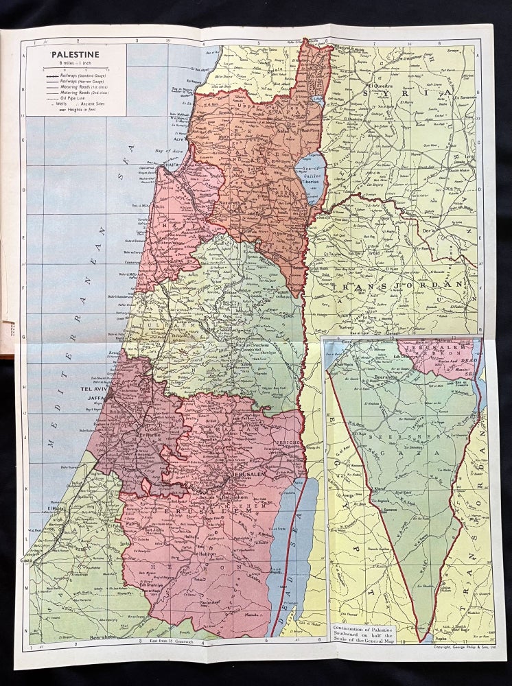 Item #15230 The Anglo-Palestine Year Book 1946 - With Fold-Out Map of Israel Post-WW II & Pre-Statehood