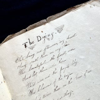 1830-1831 Manuscript Wallpaper-Bound Commonplace Book of Poetry by Jane Maxson (1790-1857) of Deruyter, New York