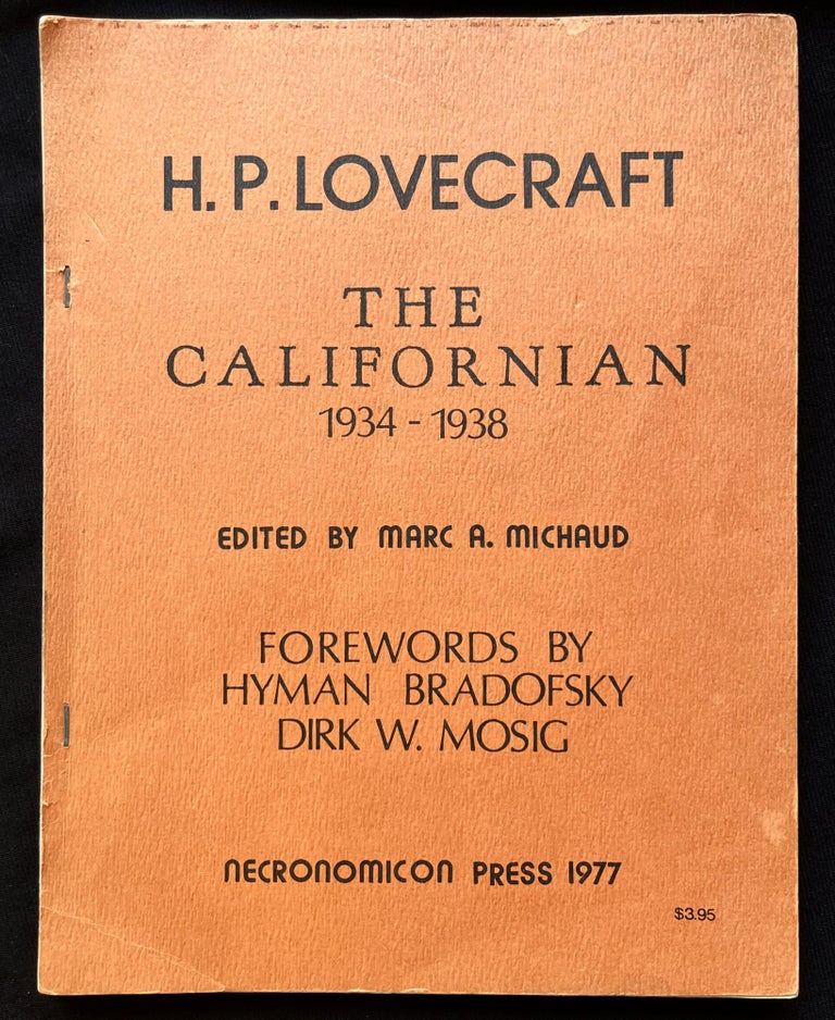 Item #15264 The Californian 1934-1938. H. P. Lovecraft.