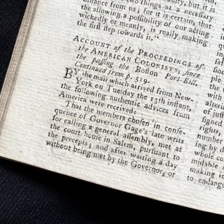Item #15265 1774 pre-REVOLUTIONARY WAR newspaper PROCEEDINGS of the 1ST CONTINENTAL CONGRESS....