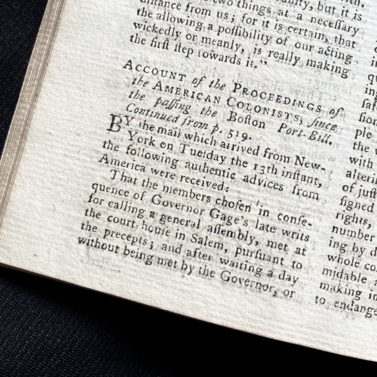 Item #15265 1774 pre-REVOLUTIONARY WAR newspaper PROCEEDINGS of the 1ST CONTINENTAL CONGRESS. Complete Printings of the Continental Congress Resolves, the Continental Association.