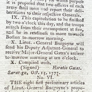 1777 REVOLUTIONARY WAR newspaper Battles of Brandywine, Germantown & Saratoga