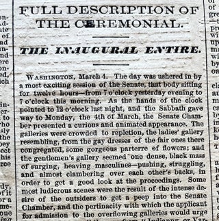 Abraham Lincoln Inaugurated as 16th President, with a Complete Printing of his Iconic 1st Inaugural Address
