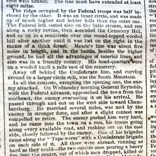 1863 CIVIL WAR newspaper w COVERAGE and ENGRAVINGS of the BATTLE of GETTYSBURG