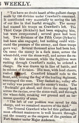1863 CIVIL WAR newspaper with LARGE ENGRAVINGS of the BATTLE of GETTYSBURG