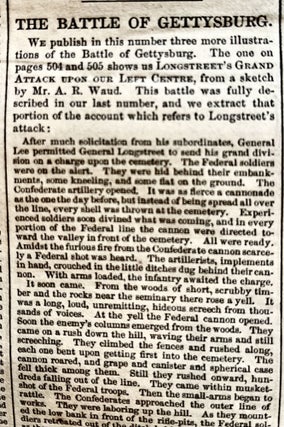 1863 CIVIL WAR newspaper with LARGE ENGRAVINGS of the BATTLE of GETTYSBURG