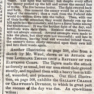 1863 CIVIL WAR newspaper with LARGE ENGRAVINGS of the BATTLE of GETTYSBURG