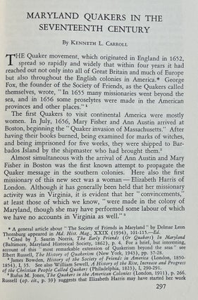 Maryland Quakers in the Seventeenth Century (Maryland Historical Magazine)
