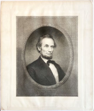 Item #15527 1866 Copperplate Engraving of Abraham Lincoln by William Edgar Marshall. "the best...