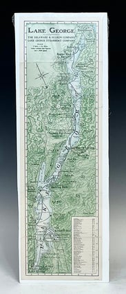 Item #15534 1912 Lake George Steamboat Company illustrated Map Highlighting Steamboat Routes. NY...