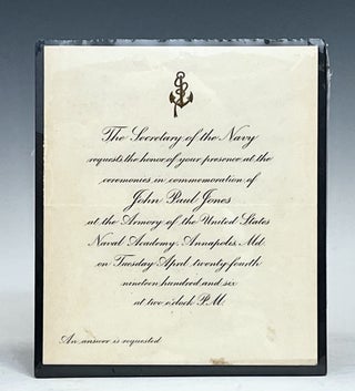 Item #15648 Original 1906 Invitation to the John Paul Jones Commemoration at the U.S. Naval...