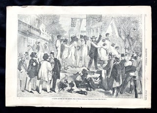 An Original 1861 CIVIL WAR Newspaper with a Poster Engraving of a Southern Slave Auction
