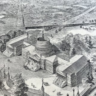 Item #15699 Illustrated Street Map of Washington DC as the Civil War Begins. U S. Capital Dome...