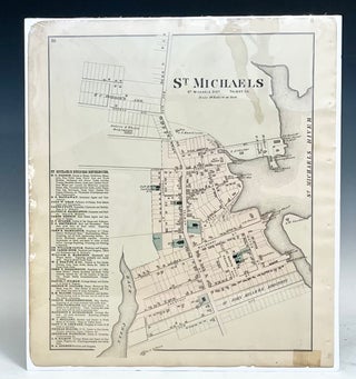 Item #15941 Rare 1877 Hand-Colored Street Map of St. Michaels, Talbot County, Maryland