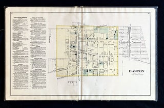 Item #16000 Rare 1877 Hand-Colored Street Map of Easton, the Seat of Talbot County, Maryland