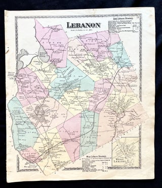Item #16079 1872 Hand-Colored Street Map of the Lebanon, Maine Region w Property Owner Names...