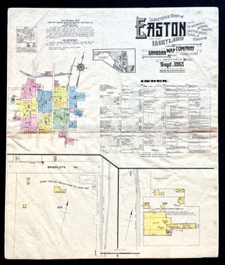 Item #16094 Rare 1912 Sanborn Insurance Map of Easton, Maryland (Talbot County). Maryland...