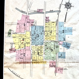 Rare 1912 Sanborn Insurance Map of Easton, Maryland (Talbot County)