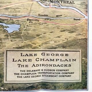 1927 Pictorial Map of Lake George, Lake Champlain & the Adirondack Mountains