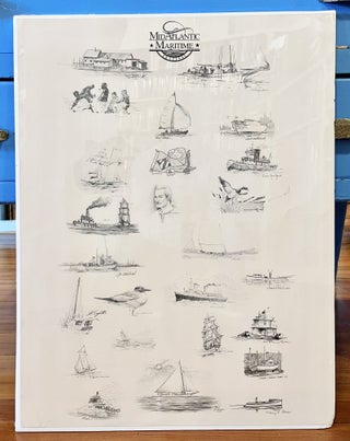 Item #16117 1993 Limited Edition Print of Maritime Scenes. Beautiful Graphite Natural Nautical...
