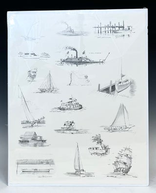 Item #16118 1994 Mid-Atantic Maritime Festival Poster. Beautiful Graphite Natural Scenes,...