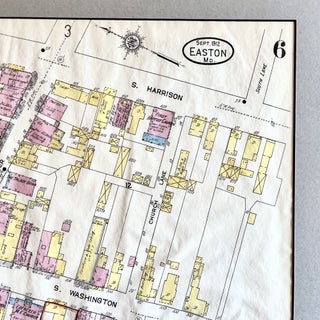 1912 Sanborn Insurance Co. Map of Downtown Historic Easton Maryland