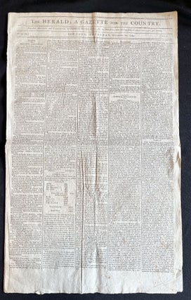 1794 newspaper with Two Light Horse Harry Lee Letters During the Whiskey Rebellion. Light Horse Harry Quells the.
