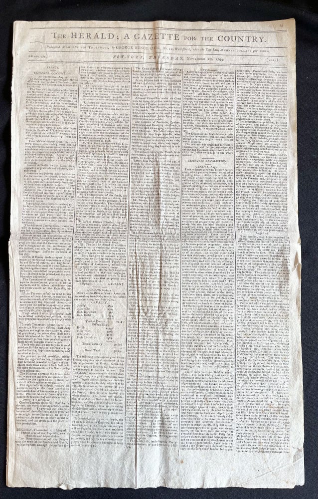 Item #16204 1794 newspaper with Two Light Horse Harry Lee Letters During the Whiskey Rebellion. Light Horse Harry Quells the Whiskey Rebellion.