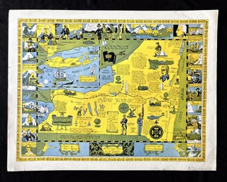 Item #16546 1928 Pictorial Map of New York. 400 years of Illustrated New York History!