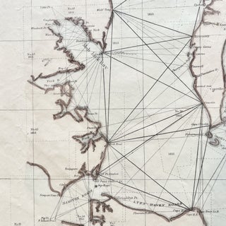 1853 U.S. Coastal Survey Map of the Eastern Shore of Maryland, Delaware and Chesapeake Bay