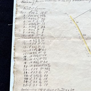 1832 Manuscript, Hand-Colored Property Survey near Chestertown, Kent County, Maryland