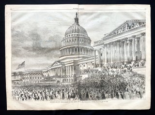 1865 CIVIL WAR newspaper ABRAHAM LINCOLN INAUGURATED to 2ND TERM as US PRESIDENT